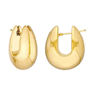 Wide Round Puff Hoop Earrings