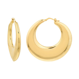 Large Graduated Puffed Hoop Earrings