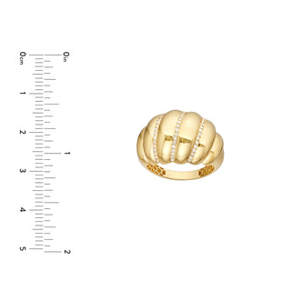 Diamond Twisted Dome Ring