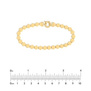 Polished Hexagonal Flat Link Bracelet