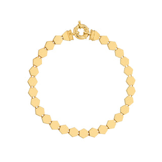 Polished Hexagonal Flat Link Bracelet