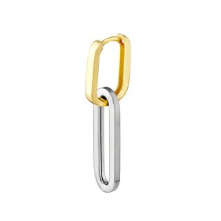 Two Tone Paperclip Hoop Earrings