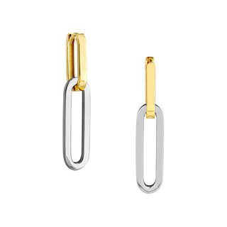 Two Tone Paperclip Hoop Earrings