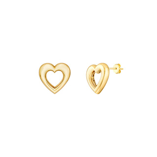 Open Heart Stud Earrings