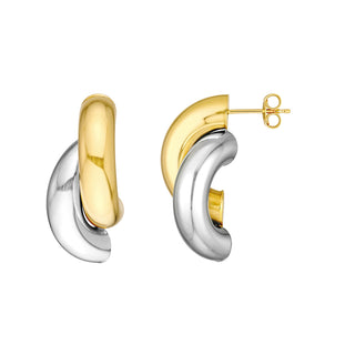 Two-Tone Double Half Circle Earrings