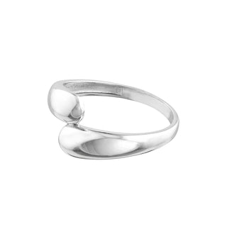 Silver Polished Bypass Ring