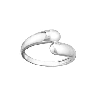 Silver Polished Bypass Ring