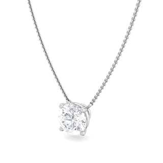 Four Prong Floating Round Solitaire Diamond Pendant