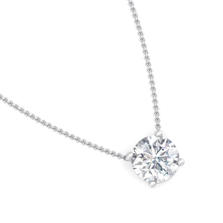 Four Prong Floating Round Solitaire Diamond Pendant