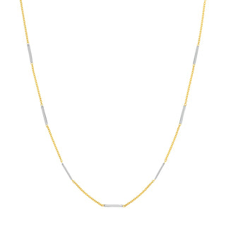 Two-Tone Staple Bar Stations Adjustable Necklace