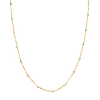 Two-Tone Disco Bead Rolo Chain Necklace