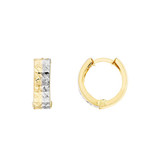 Reversible Two-tone D/C Huggie Earrings