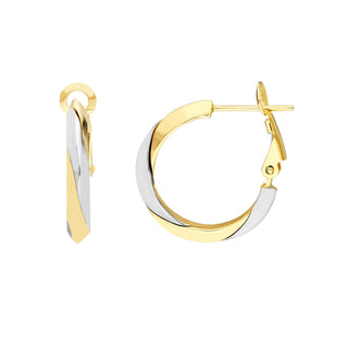 Two-Tone Knife Edge Omega Back Hoops