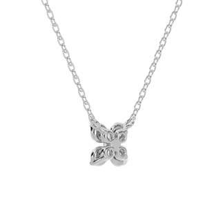 Silver 4 Petals Flower  Pendant