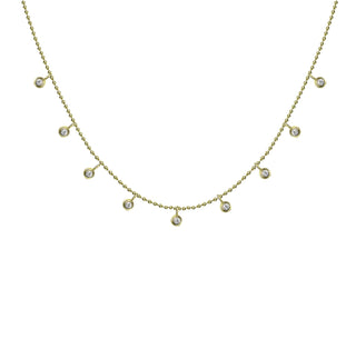 Yellow Gold Floating Diamond Necklace