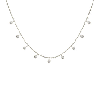 White Gold Floating Diamond Necklace